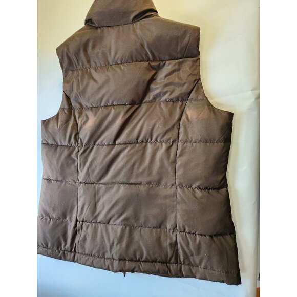Puffer Vest Brown Womens Outerwear fall autumn charter club Petite Large - Picture 3 of 6